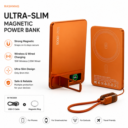 MagSafe Power Bank — 10000mAh Wireless & Fast Charging