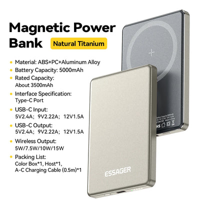 MagSafe EssAger Power Bank — Slim 5000mAh