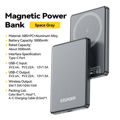 MagSafe EssAger Power Bank — Slim 5000mAh