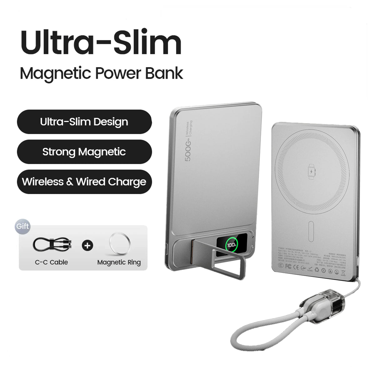 MagSafe Power Bank — 10000mAh Wireless & Fast Charging